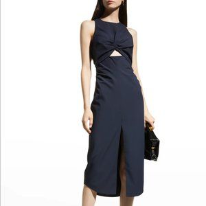 cinq a sept - Erika Twisted Midi Dress, Navy, Size 8